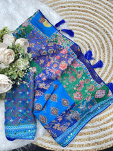 Load image into Gallery viewer, Scrupulous Function Wear Silk Floral Print Original Mirror Work Designer Saree For Women
