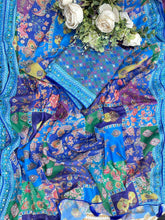 Load image into Gallery viewer, Scrupulous Function Wear Silk Floral Print Original Mirror Work Designer Saree For Women
