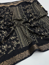 Load image into Gallery viewer, Contemporary Function Wear Silk Printed Rich Pallu n Mirror Work Designer Saree With Blouse Piece