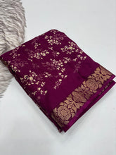 Load image into Gallery viewer, Contemporary Function Wear Silk Printed Rich Pallu n Mirror Work Designer Saree With Blouse Piece