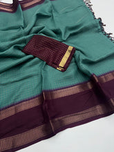 Load image into Gallery viewer, Charismatic Function Wear Pure Soft Dola Silk Chex Design Jacquard Border Fancy Saree With Blouse Piece