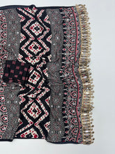 Load image into Gallery viewer, Lassitude Function Wear Pure Satin Silk Ajrak Printed Rich Pallu n Mirror Work Fancy Saree With Blissful Blouse Piece
