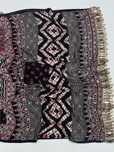 Load image into Gallery viewer, Lassitude Function Wear Pure Satin Silk Ajrak Printed Rich Pallu n Mirror Work Fancy Saree With Blissful Blouse Piece