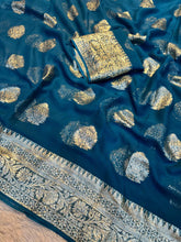Load image into Gallery viewer, Alverina Function Wear Viscose Georgette Jacquard Zari Work Saree With Matching Blouse Piece