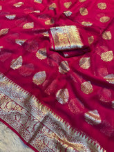 Load image into Gallery viewer, Alverina Function Wear Viscose Georgette Jacquard Zari Work Saree With Matching Blouse Piece