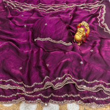 Load image into Gallery viewer, Graceful Party Wear Silk Sequence n Handwork Saree With Matching Blouse Piece