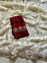 Load image into Gallery viewer, Whimsical Festive Wear Silk Sequence Work Designer Saree With Contrast Blouse Piece