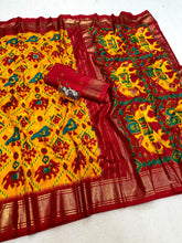 Load image into Gallery viewer, Incredible Function Wear Soft Viscose Dola Crape Silk Jacquard Border Designer Saree With Blouse Piece