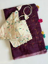 Load image into Gallery viewer, Confounding Party Wear Chanderi Cotton Embroidery n Tussels Work Fancy Saree With Blouse Piece