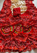 Load image into Gallery viewer, Whimsical Party Wear Chiffon Real Mirror Work Lace Desinger Saree With Blouse Piece