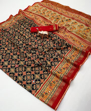 Load image into Gallery viewer, Dazzling Festive Wear Pure Soft Silk Print With Mirror Work Fancy Saree For Women