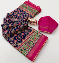Load image into Gallery viewer, Dazzling Festive Wear Pure Soft Silk Print With Mirror Work Fancy Saree For Women