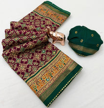 Load image into Gallery viewer, Dazzling Festive Wear Pure Soft Silk Print With Mirror Work Fancy Saree For Women