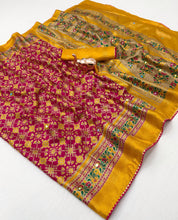 Load image into Gallery viewer, Dazzling Festive Wear Pure Soft Silk Print With Mirror Work Fancy Saree For Women
