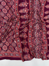Load image into Gallery viewer, Effervescent Festive Wear Pure Viscose Silk Ajrak Printed Rich Pallu n Mirror Work Designer Saree With Blouse Piece
