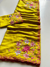 Load image into Gallery viewer, Charismatic Festive Wear Silk Embroidery Sequence Work Designer Saree With Blouse Piece