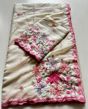 Load image into Gallery viewer, Charismatic Festive Wear Silk Embroidery Sequence Work Designer Saree With Blouse Piece