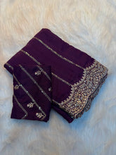 Load image into Gallery viewer, Exquisite Party Wear Soft Georgette Sequence n Embroidery Work Designer Saree For Wedding