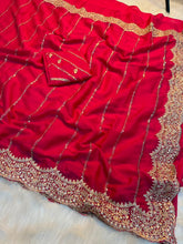 Load image into Gallery viewer, Exquisite Party Wear Soft Georgette Sequence n Embroidery Work Designer Saree For Wedding