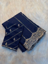 Load image into Gallery viewer, Exquisite Party Wear Soft Georgette Sequence n Embroidery Work Designer Saree For Wedding