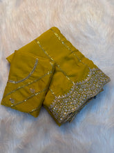 Load image into Gallery viewer, Exquisite Party Wear Soft Georgette Sequence n Embroidery Work Designer Saree For Wedding