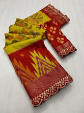 Load image into Gallery viewer, Desiring Festive Wear Pure Soft Silk Jacquard Work Lace Border Fancy Designer Saree With Blouse Piece