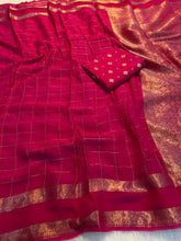 Load image into Gallery viewer, Marvellous Party Wear Pure Viscose Georgette Satin Border Zari Design Fancy Saree With Blouse Piece