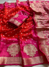 Load image into Gallery viewer, Charming Function Wear Pure Georgette With Jacquard Weaving Work Rich Pallu Saree With Blouse Piece