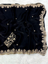 Load image into Gallery viewer, Stunning Wedding Wear Silk Sequence n Embroidery Work Rich Border Designer Saree For Ceremonial