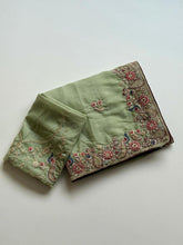 Load image into Gallery viewer, Scrupulous Festive Wear Georgette Heavy Embroidery Work Fancy Saree With Blouse Piece