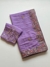 Load image into Gallery viewer, Scrupulous Festive Wear Georgette Heavy Embroidery Work Fancy Saree With Blouse Piece