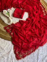 Load image into Gallery viewer, Glamorous Wedding Wear Soft Crush Silk Handwork Butta Fancy Designer Saree For Occasion