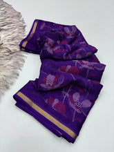 Load image into Gallery viewer, Fantabulous Function Wear Pure Soft Dola Silk Jacquard Border Print Rich Pallu Fancy Saree With Blouse Piece
