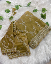 Load image into Gallery viewer, Exuberant Festive Wear Soft Silk Embroidery n Sequence Work Designer Saree With Stitched Blouse