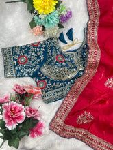 Load image into Gallery viewer, Charismatic Function Wear Silk Embroidery n Sequence Work Heavy Border Saree With Stitched Blouse