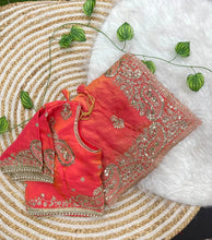 Load image into Gallery viewer, Elegant Wedding Wear Satin Silk Heavy Embroidery n Aarco Work Fancy Designer Saree With Stitched Blouse
