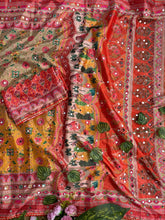 Load image into Gallery viewer, Divine Wedding Wear Pure Soft Silk Digital Print n Heavy Mirror Work Saree With Blissful Blouse Piece