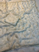Load image into Gallery viewer, Redolent Wedding Wear Silk Embroidery n Siroski Work Designer Saree With Blouse Piece