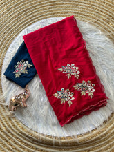 Load image into Gallery viewer, Exquisite Party Wear Viscose Georgette Embroidery Work Saree With Ravishing Blouse Piece