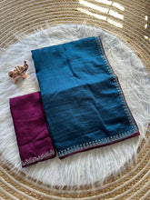 Load image into Gallery viewer, Marvellous Function Wear Soft Vichitra Silk Embroidered n Siroski Work Designer Saree With Contrast Blouse Piece