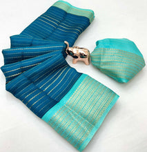 Load image into Gallery viewer, Graceful Party Wear Soft Silk Jacquard Weaving Work Rich Pallu Fancy Saree With Blouse Piece