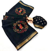 Load image into Gallery viewer, Splendorous Function Wear Pure Soft Silk Kalamkari Print Jacquard Border Rich Pallu Saree With Blouse Piece