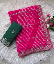 Load image into Gallery viewer, Regal Party Wear Pure Soft Chiffon Embroidery n Sequence Work Fancy Saree With Ravishing Blouse Piece