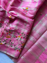 Load image into Gallery viewer, Traditiona Function Wear Soft Tussar Silk Embroidery n Zari Chex Design Saree For Wedding