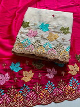 Load image into Gallery viewer, Adorable Party Wear Soft Rangoli Silk Embroidery n Mirror Work Fancy Saree With Contrast Blouse Piece