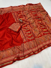 Load image into Gallery viewer, Charming Party Wear Pure Soft Tussar Silk Kashmiri Printed n Rich Pallu Border Fancy Saree With Blouse Piece