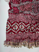 Load image into Gallery viewer, Heritage Function Wear Pure Satin Silk Ajrak Printed Rich Pallu n Mirror Work Designer Saree With Blouse Piece