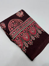 Load image into Gallery viewer, Glamorous Party Wear Pure Satin Silk Ajrak Printed Rich Pallu n Mirror Work Fancy Saree With Blouse Piece