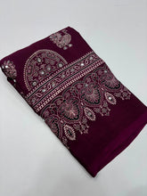 Load image into Gallery viewer, Glamorous Party Wear Pure Satin Silk Ajrak Printed Rich Pallu n Mirror Work Fancy Saree With Blouse Piece