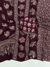 Load image into Gallery viewer, Glamorous Party Wear Pure Satin Silk Ajrak Printed Rich Pallu n Mirror Work Fancy Saree With Blouse Piece